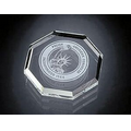 Opulent Octagon Paperweight - Starfire Glass (3/4"x3"x3")